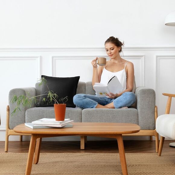 Velvet Throw Pillow Cover Cushion Cases for Sofa Bed 20"x20" Black - Picture 6 of 6